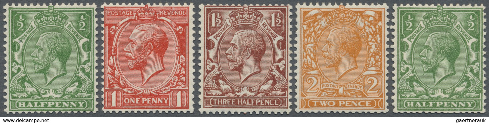 */** Großbritannien: 1924, KGV Block Cypher, ½d., 1d., 1½d., 2d. Watermark Sideways Each; ½d. Watermark S - Autres & Non Classés