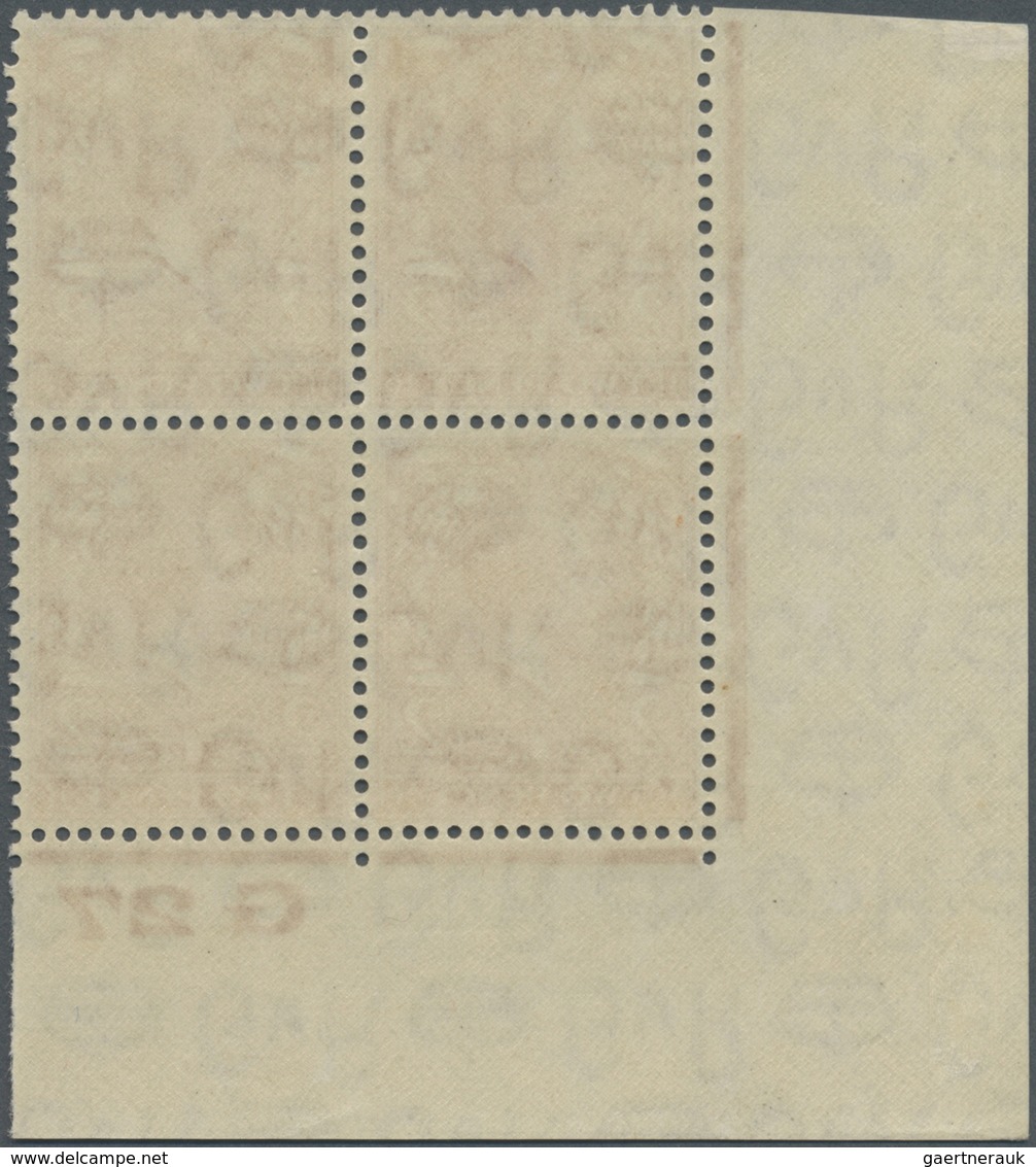 ** Großbritannien: 1927, 2d. Orange, Wm Block Cypher, Inverted Watermark, Marginal Block Of Four From T - Autres & Non Classés
