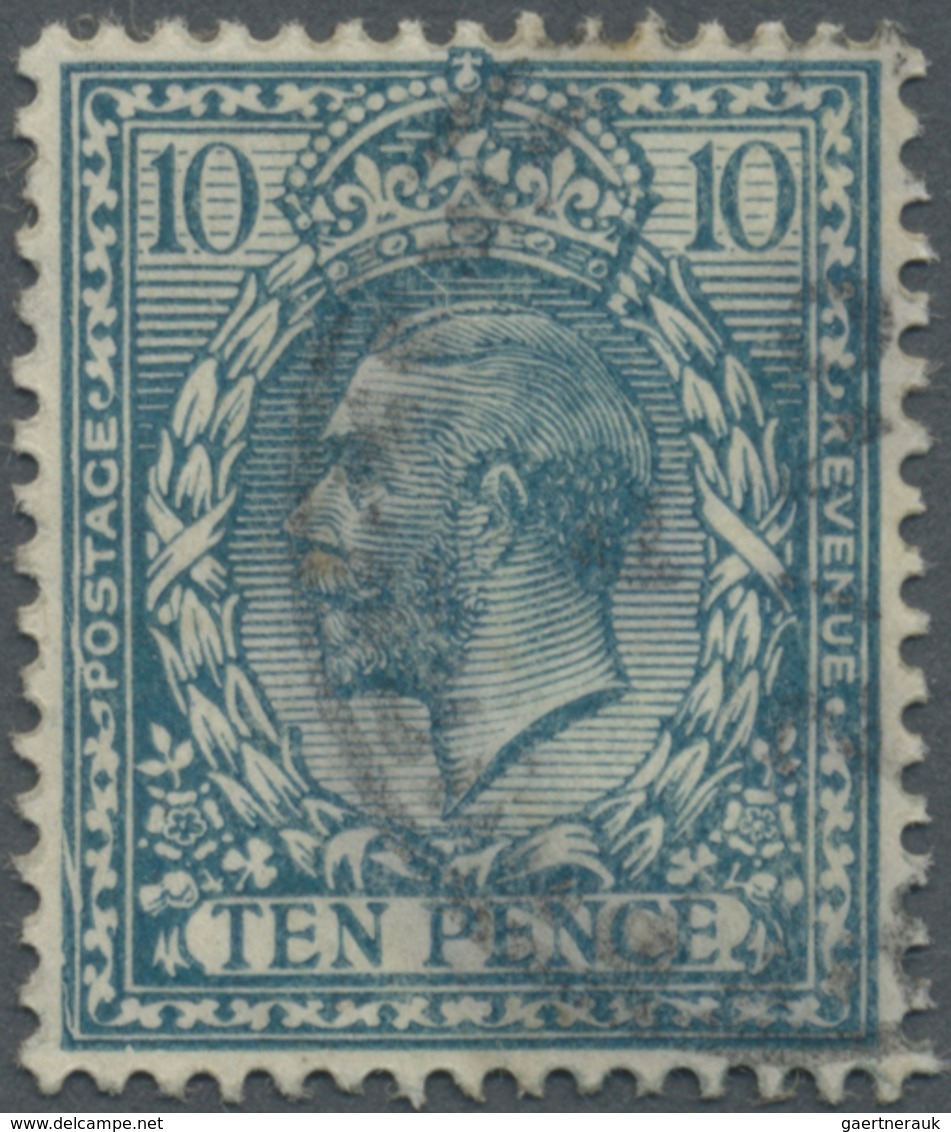 O Großbritannien: 1924, 10d. Turquoise-blue, Wm Block Cypher, With Variety "Frame Break At Bottom Left - Autres & Non Classés