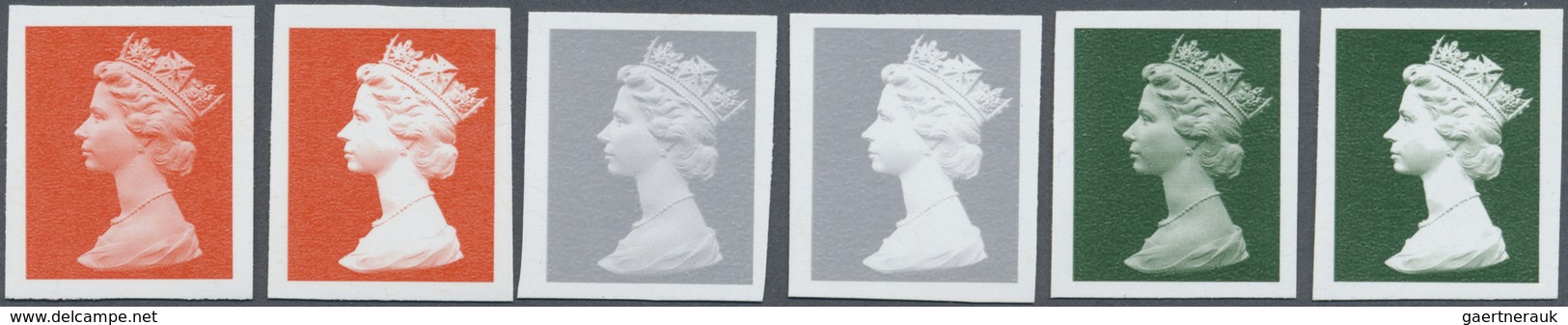 ** Großbritannien - Machin: 1997, Imperforate Proof In Issued Design Without Value On Gummed Paper, Six - Machins