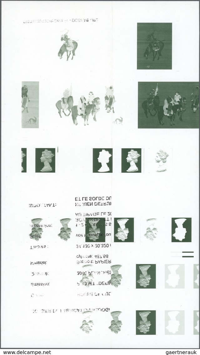 ** Großbritannien - Machin: 1997/1998, Proof Sheet On Gummed Paper (vertical Fold), Size 17,2:29,9 Cm, - Série 'Machin'