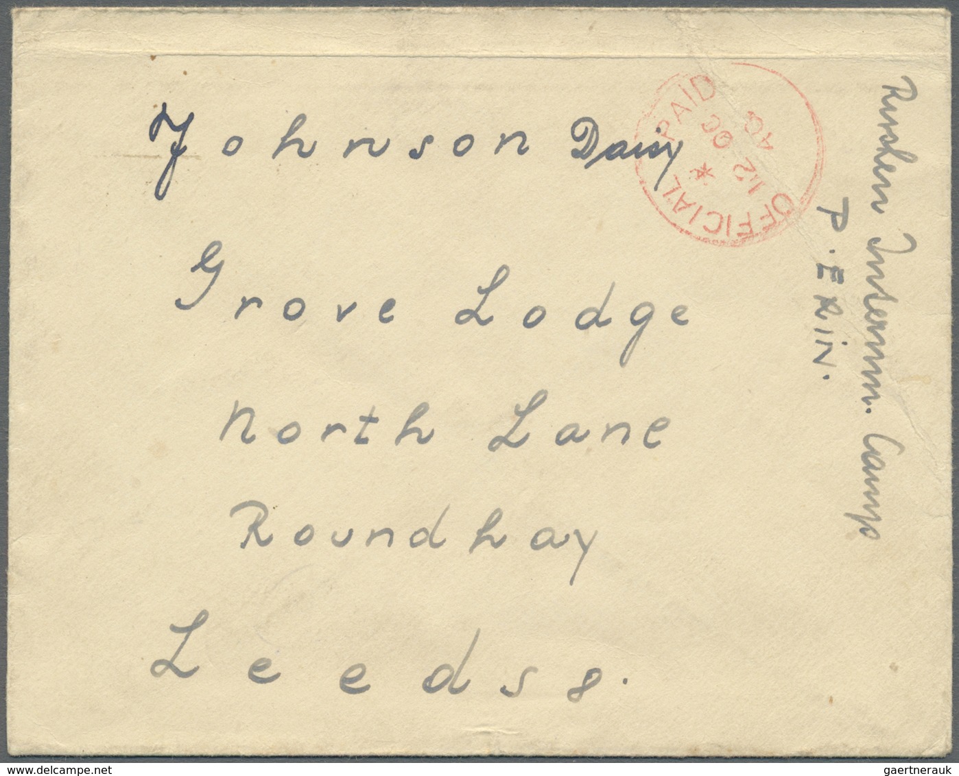 Br Großbritannien - Isle Of Man: 1940. Stampless Envelope Written From ‘Golf Links Hotel, Port Erin, I. - Man (Eiland)