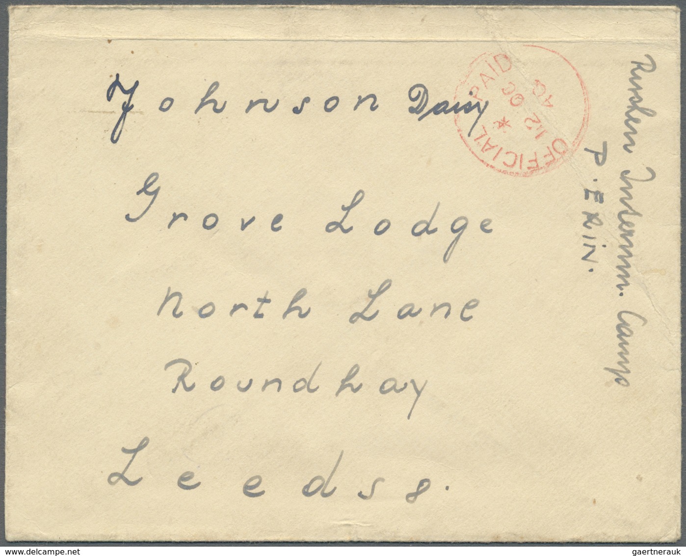 Br Großbritannien - Isle Of Man: 1940. Stampless Envelope Written From ‘Golf Links Hotel, Port Erin, I. - Man (Ile De)