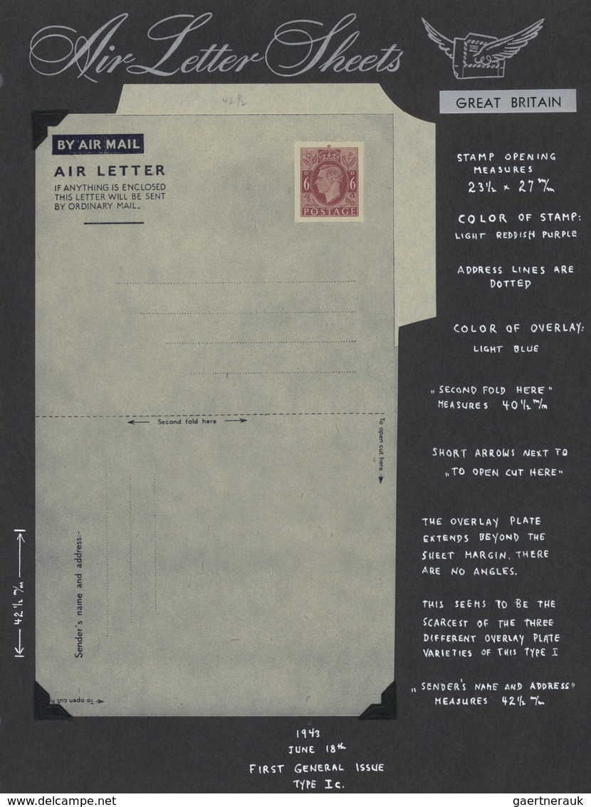 GA Großbritannien - Ganzsachen: 1943, Air Letter First General Issue 6d, Type Ic, No Overlay Flag, Very - 1840 Mulready Omslagen En Postblad