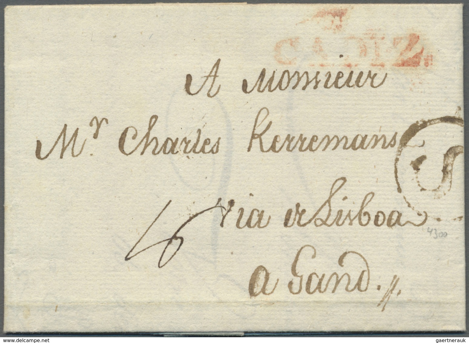 Br Großbritannien - Stempel: 1794, Letter "S" For Spain In Circled Postmark Of London On Letter From Ca - Marcophilie