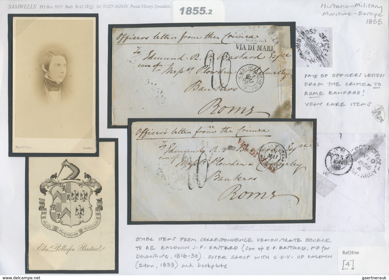 Br Großbritannien - Besonderheiten: 1855, CRIMEAN WAR, Pair Of Officers Letters From The Crimea To Rome - Autres & Non Classés