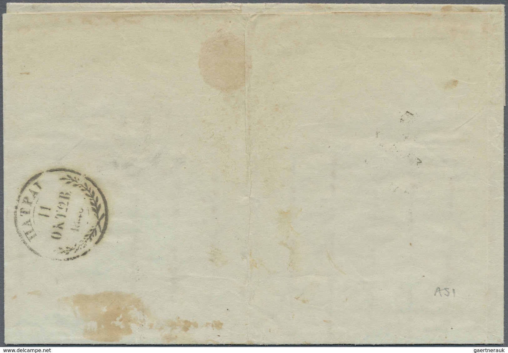 Br Ionische Inseln - Vorphilatelie: 1845, Folded Letter With Black Crowned Double Circle PAID AT CORFU - Ionische Eilanden