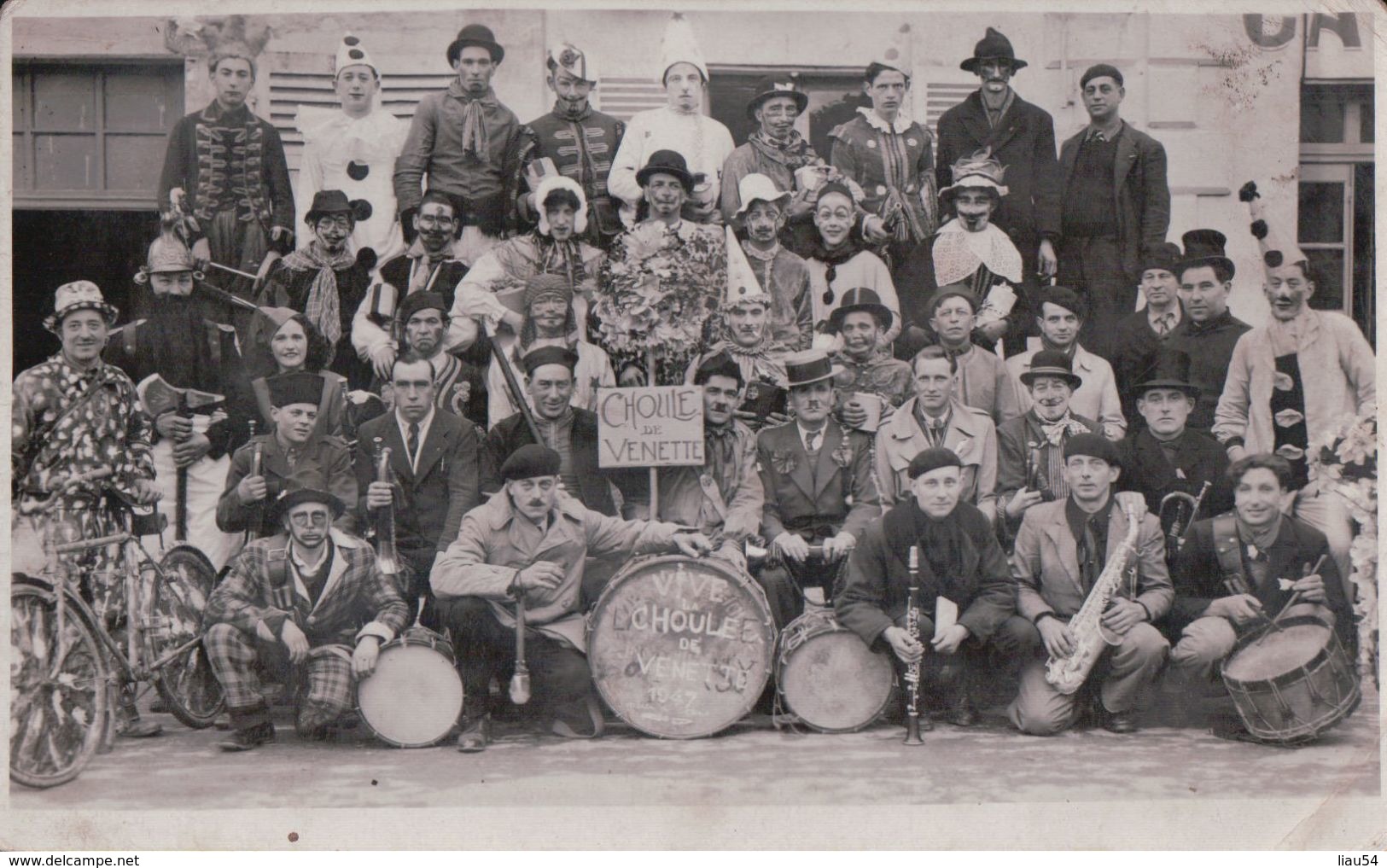 CARTE-PHOTO VIVE LA CHOULE DE VENETTE 1947 Photo G. BLED - Venette