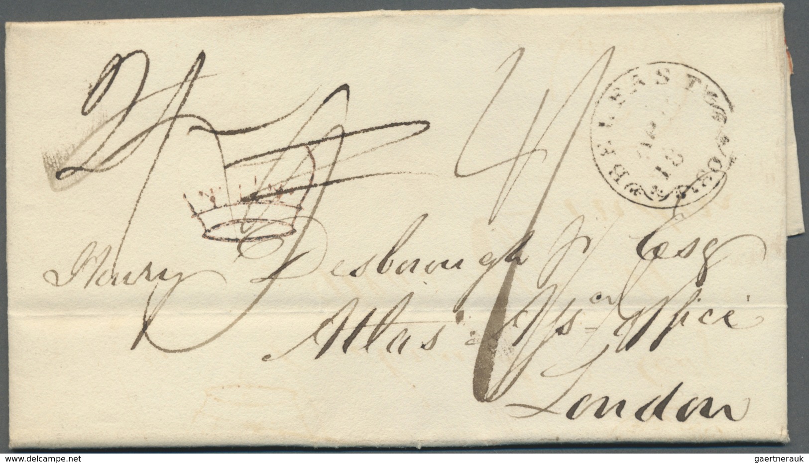 Br Irland - Vorphilatelie: 1816, Entire To London Charged 1/11 In Manuscript MONAGHAN 62 Milage Mark. P - Préphilatélie