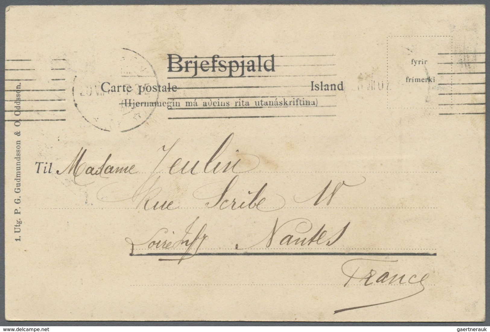 Island: 1907, Reykjavik, Zwei Historische Ansichtskarten Von 1907, Beide Mit Briefmarken Und Entwert - Andere & Zonder Classificatie