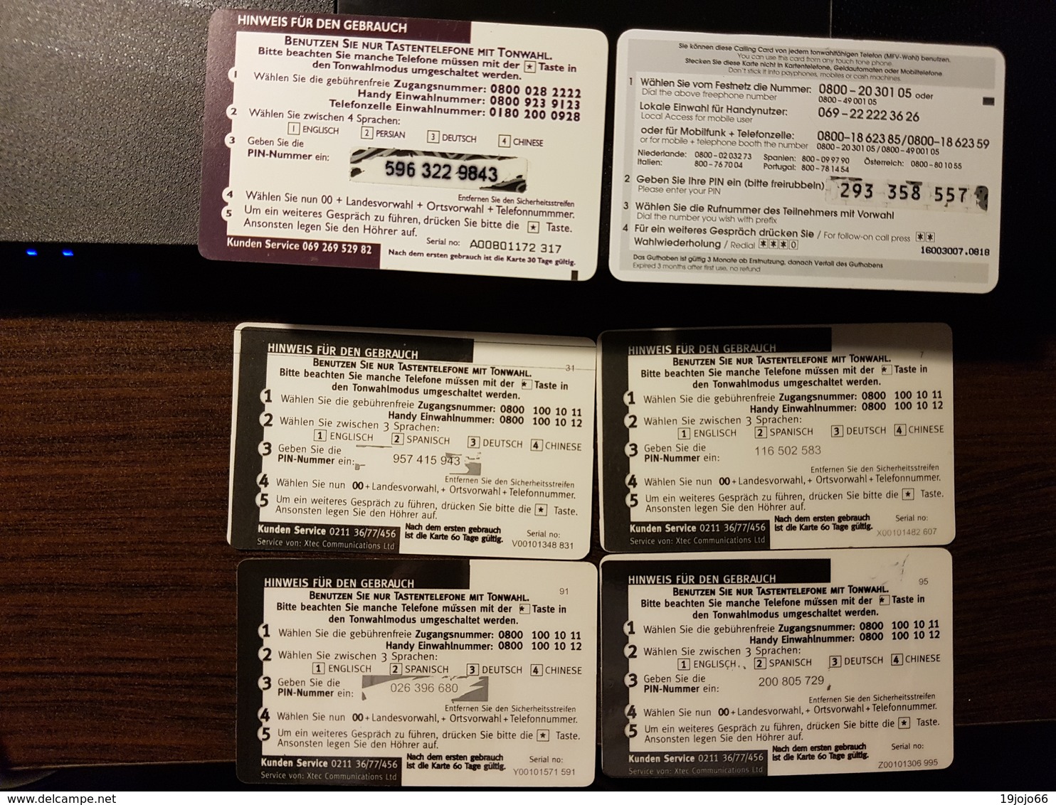 6 Different Prepaid Cards -  Little Printed  -   Used Condition (12) - [2] Prepaid