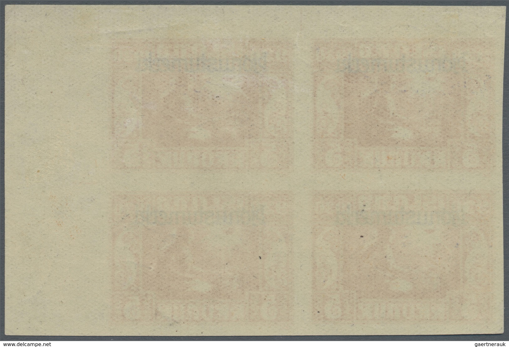 **/* Island - Dienstmarken: 1930, 5 Kr. Allthing With Overprint IMPERFORATED In Upper Right Corner Block - Service