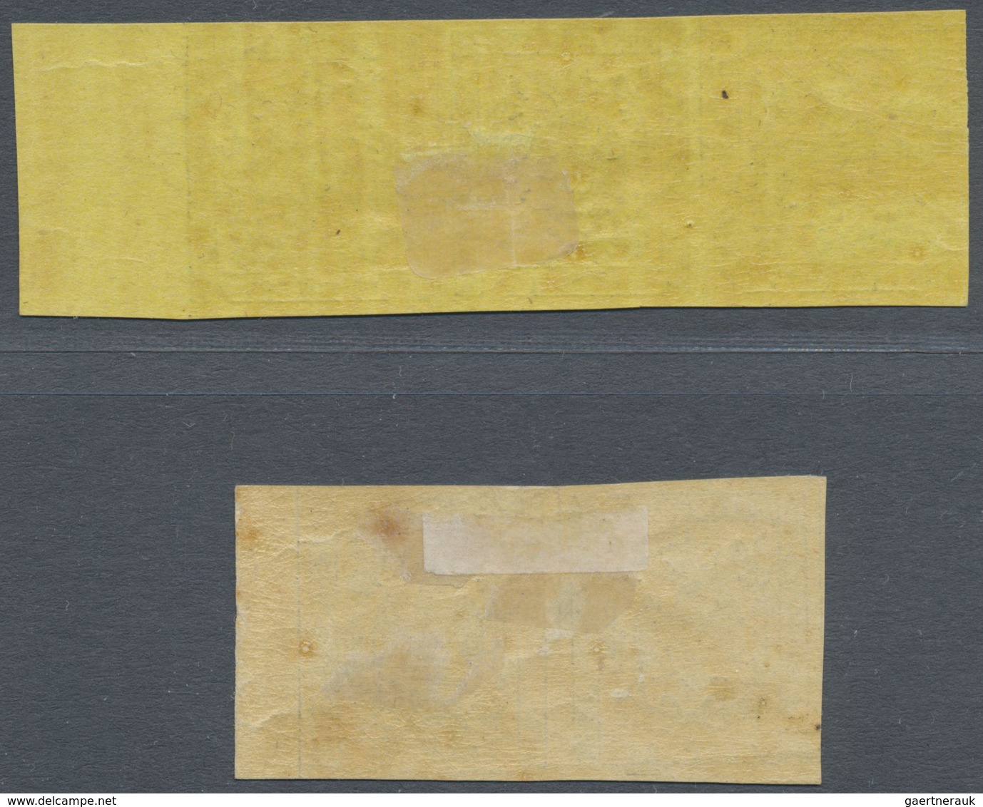 * Italien - Altitalienische Staaten: Modena: 1852: 15 C Black On Yellow (strip Of Three) And 25 C. Bla - Modena