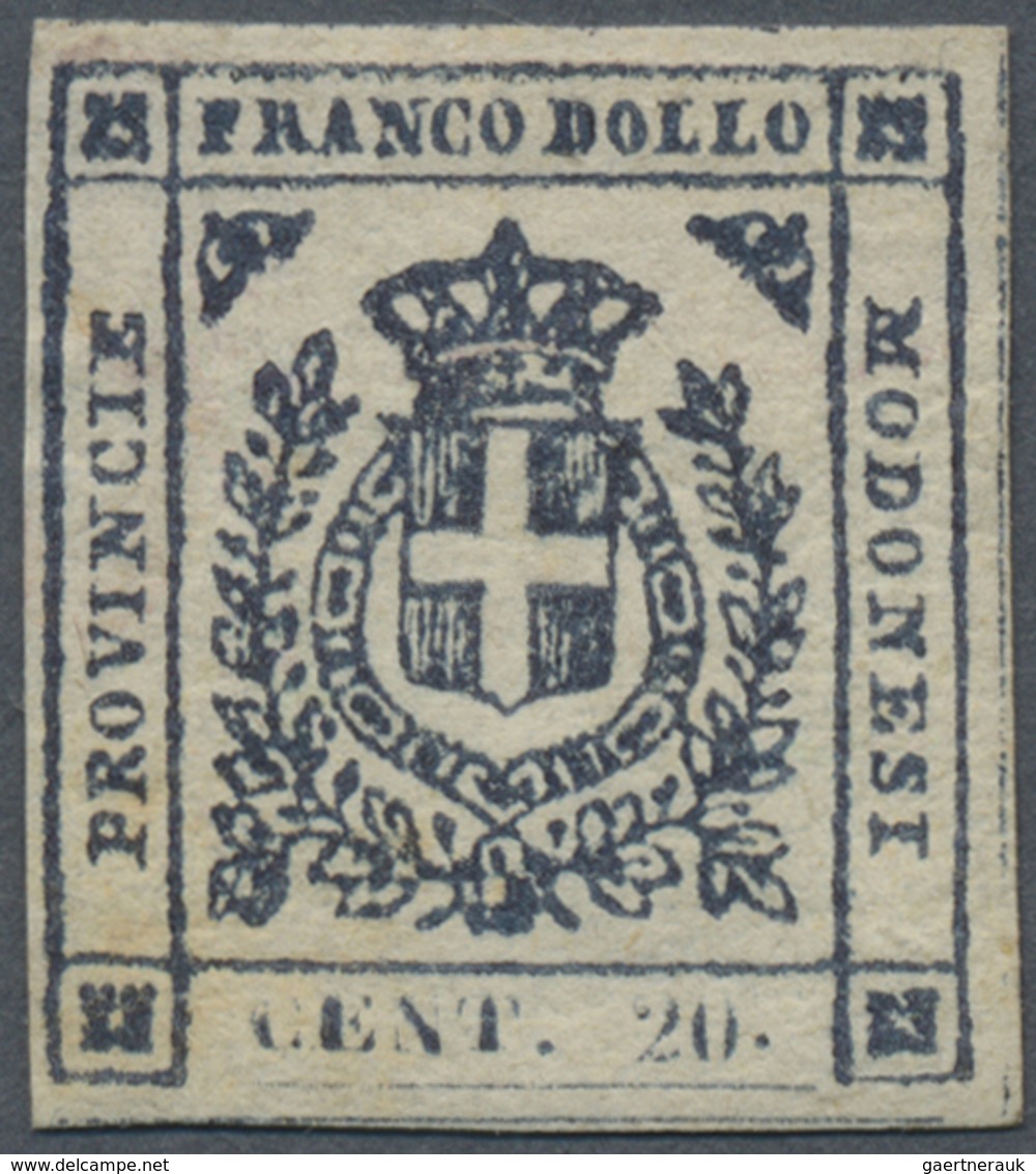 * Italien - Altitalienische Staaten: Modena: 1859, 20c. Bluish Violet, Fresh Colour, Full Margins, Min - Modena