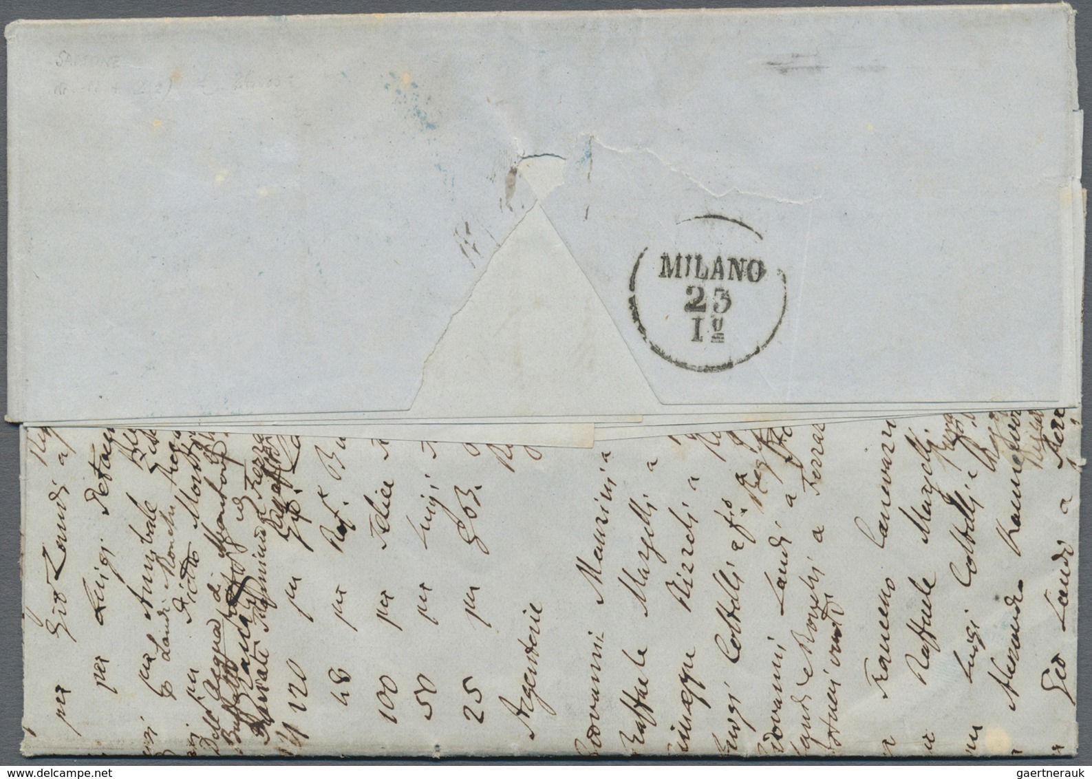 Br Italien - Altitalienische Staaten: Modena: 1857, Entire Letter Bearing  1 Lira Black On White And 2x - Modena