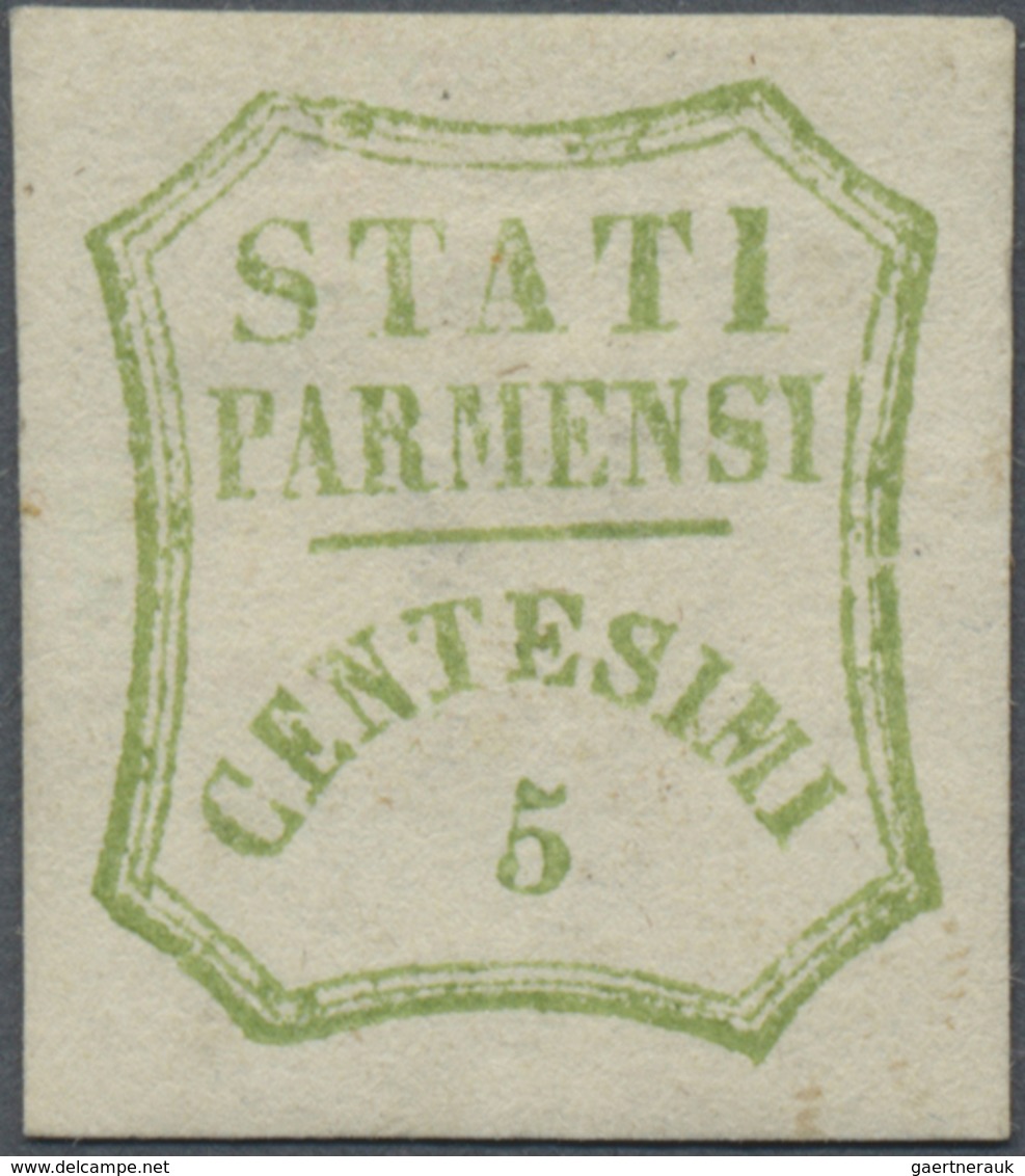 * Italien - Altitalienische Staaten: Parma: 1859, 5c. Yellow-green, Fresh Colour, Large Margins, Mint - Parma