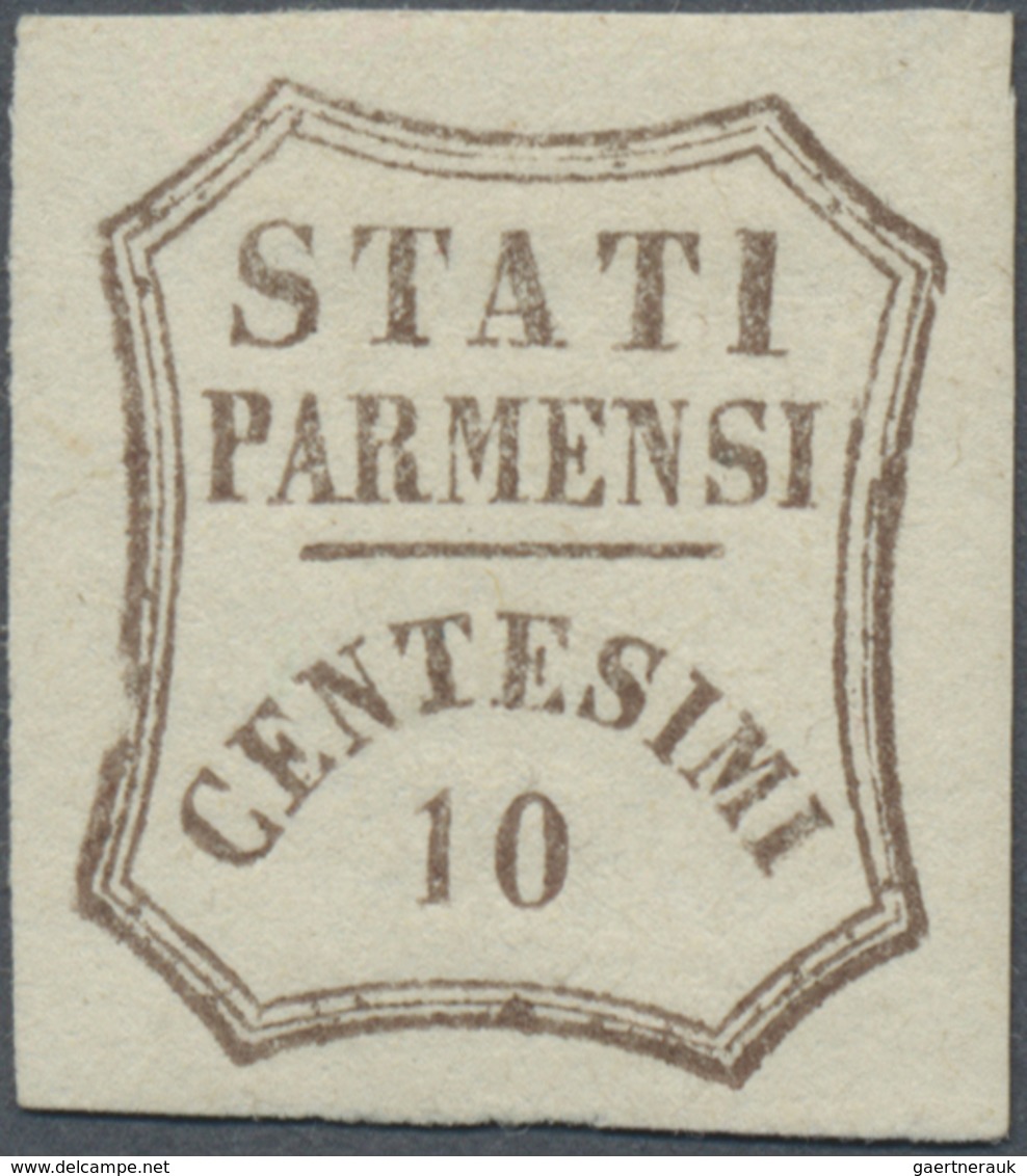 * Italien - Altitalienische Staaten: Parma: 1859, 10c. Brown, Fresh Colour, Large Margins, Mint O.g. W - Parme