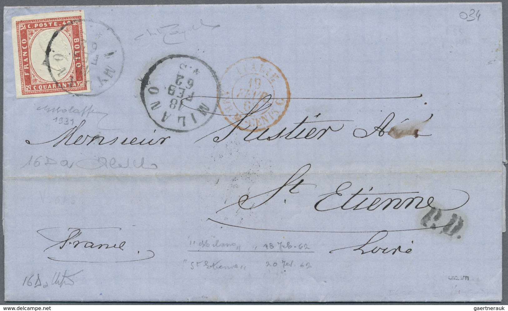Br Italien - Altitalienische Staaten: Sardinien: 1861/1862: Three Letters Franked With The Fourth Emiss - Sardaigne