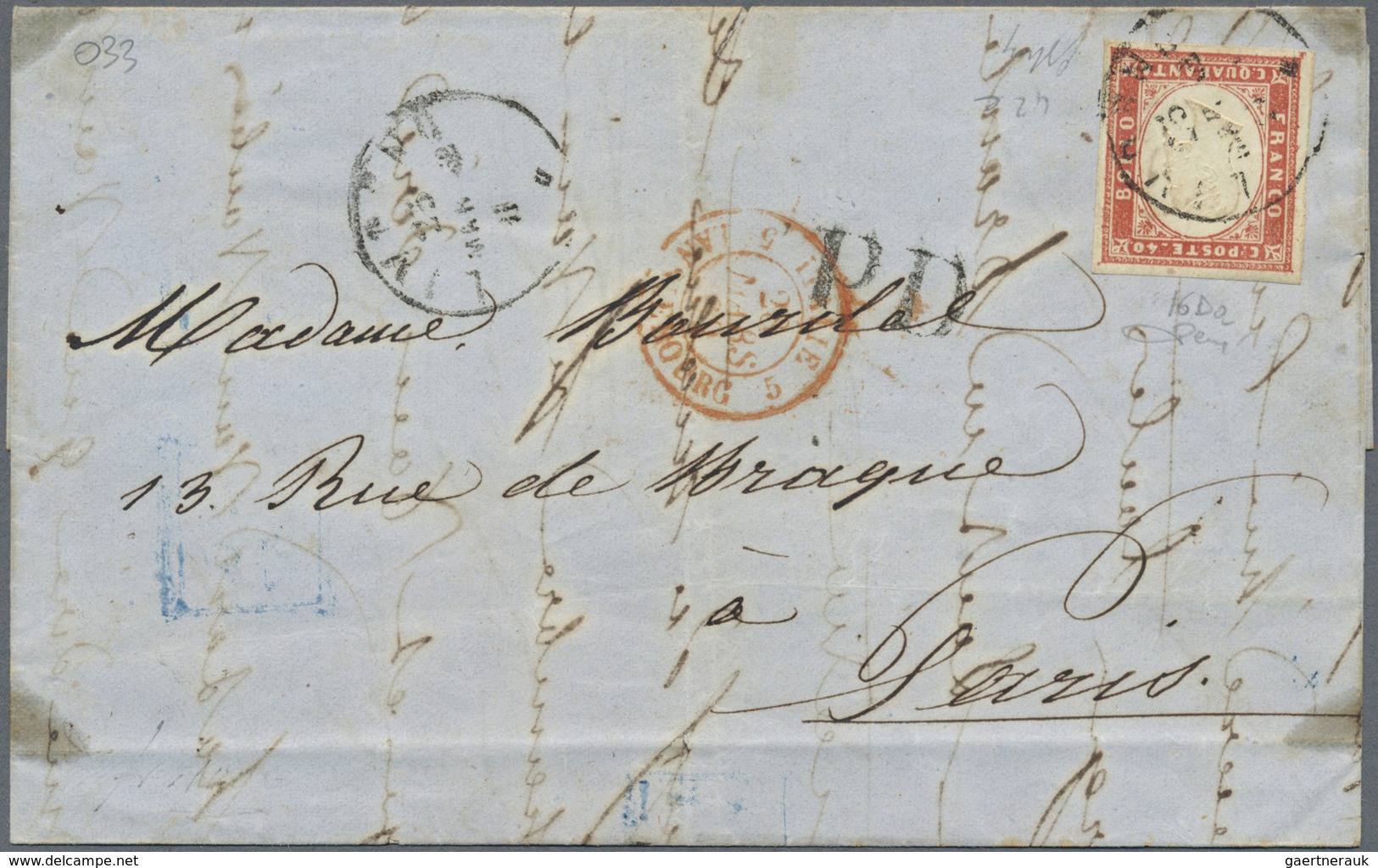 Br Italien - Altitalienische Staaten: Sardinien: 1861/1862: Three Letters Franked With The Fourth Emiss - Sardinië