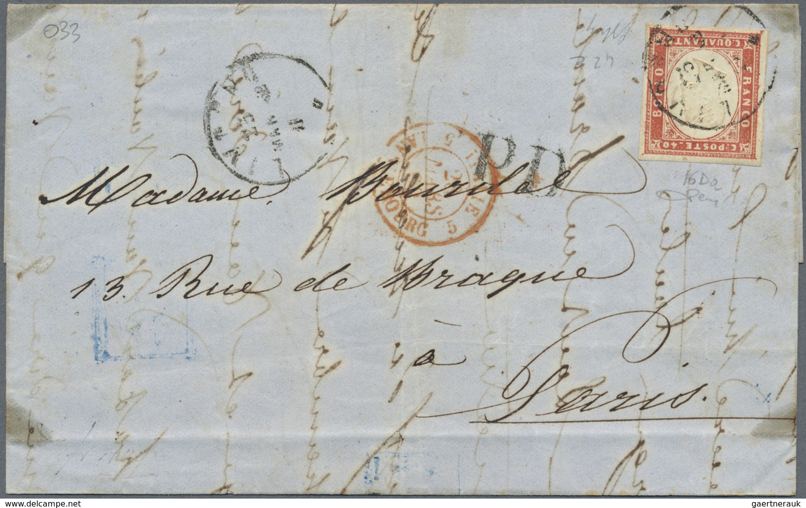 Br Italien - Altitalienische Staaten: Sardinien: 1861/1862: Three Letters Franked With The Fourth Emiss - Sardaigne