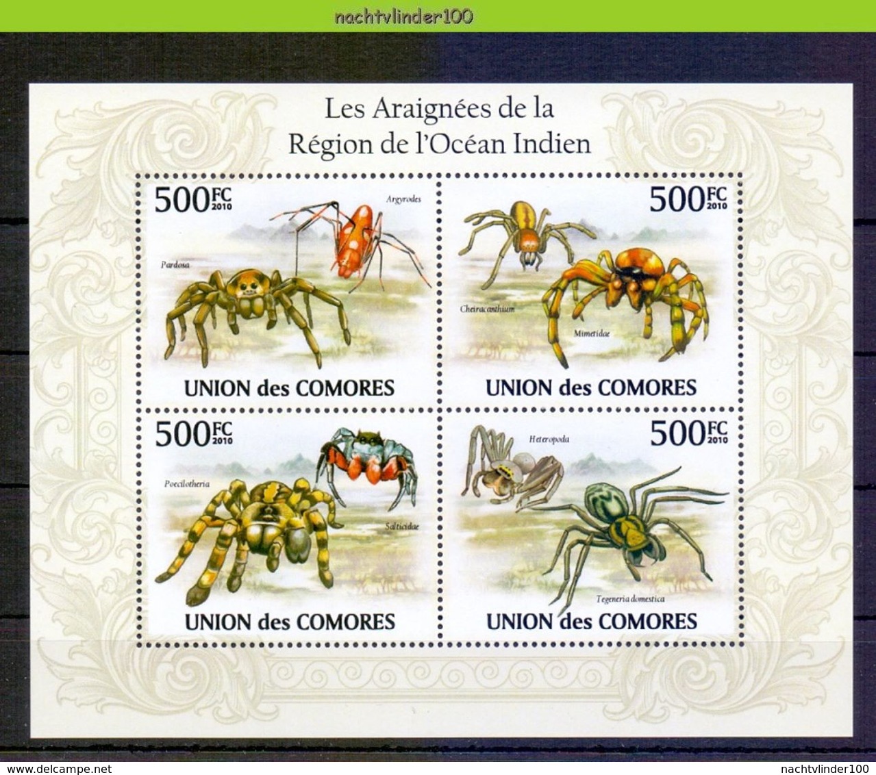 Nep018b FAUNA SPINNEN GELEEDPOTIGEN 'INSECTEN INSECTS' SPIDERS SPINNENTIERE COMORES 2009 PF/MNH - Spiders