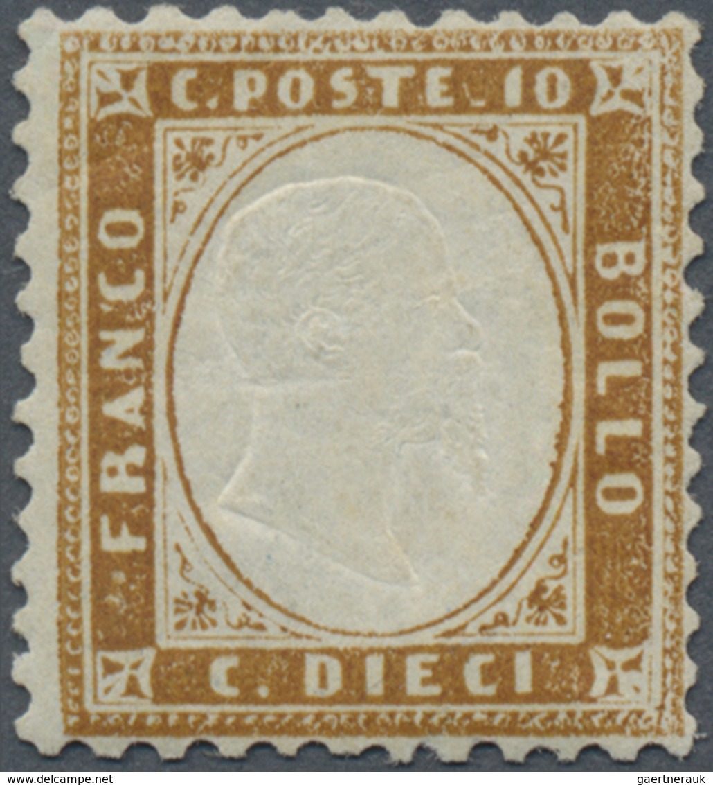 * Italien: 1862, 10c. Brown, Better Shade, Fresh Colour, Normally Perforated, Mint O.g., Creasing At U - Marcophilia