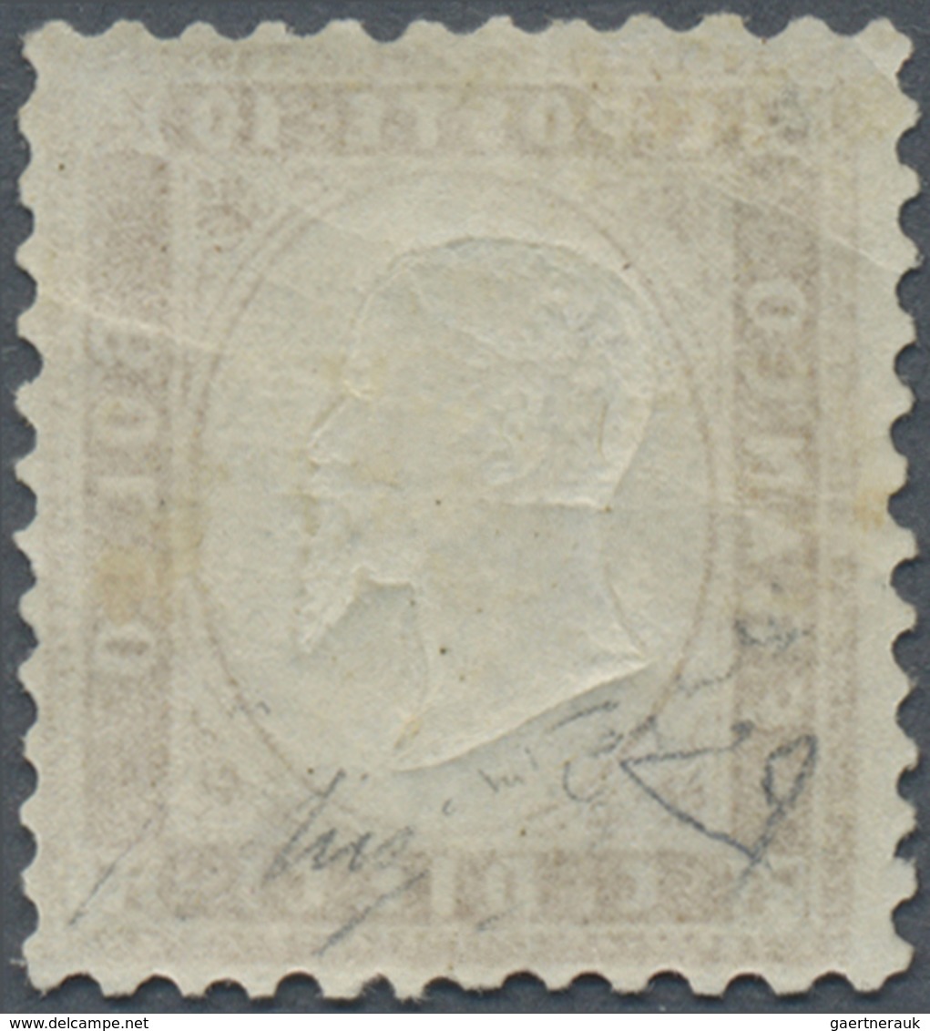 * Italien: 1862, 10c. Brown, Better Shade, Fresh Colour, Normally Perforated, Mint O.g., Creasing At U - Marcophilie