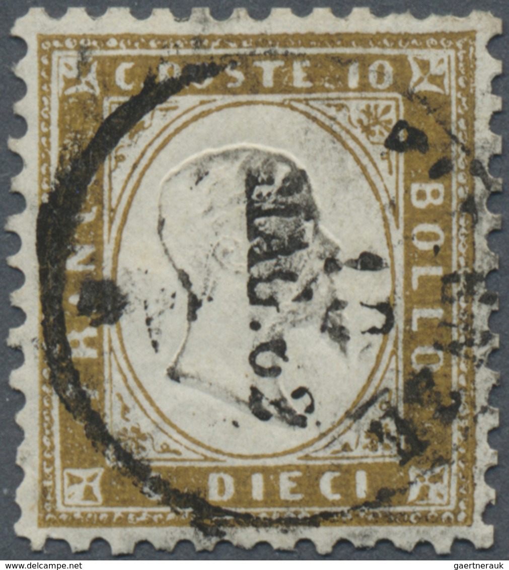 O Italien: 1862, 10c. Brown, Better Shade, Fresh Colour, Slightly Uneven Perfs At Top, Oblit. "FIRENZE - Marcophilie