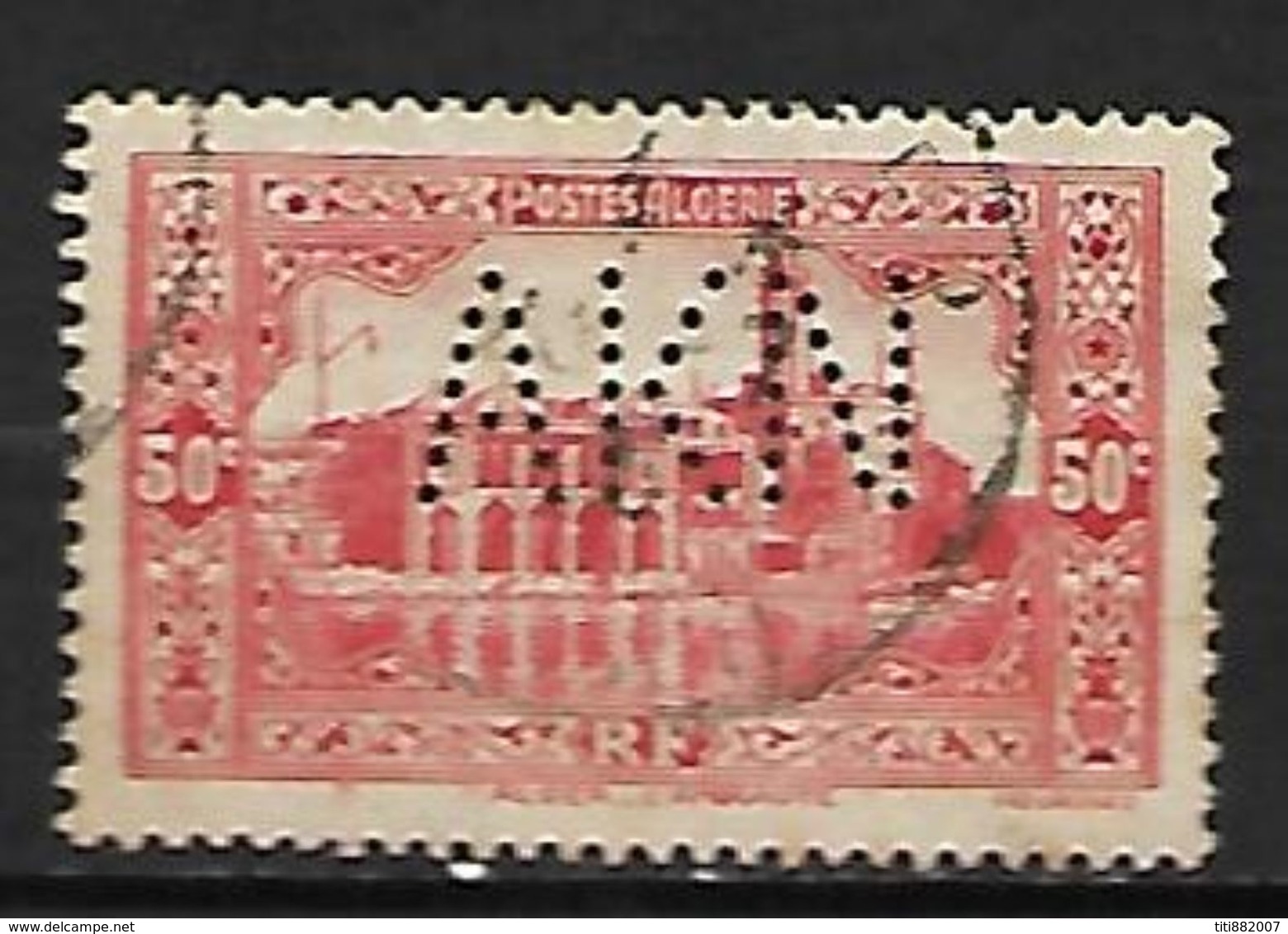 ALGERIE    -     1936 .  Y&T N° 112 Oblitéré.   Perforé  /  Perfin. - Perfin