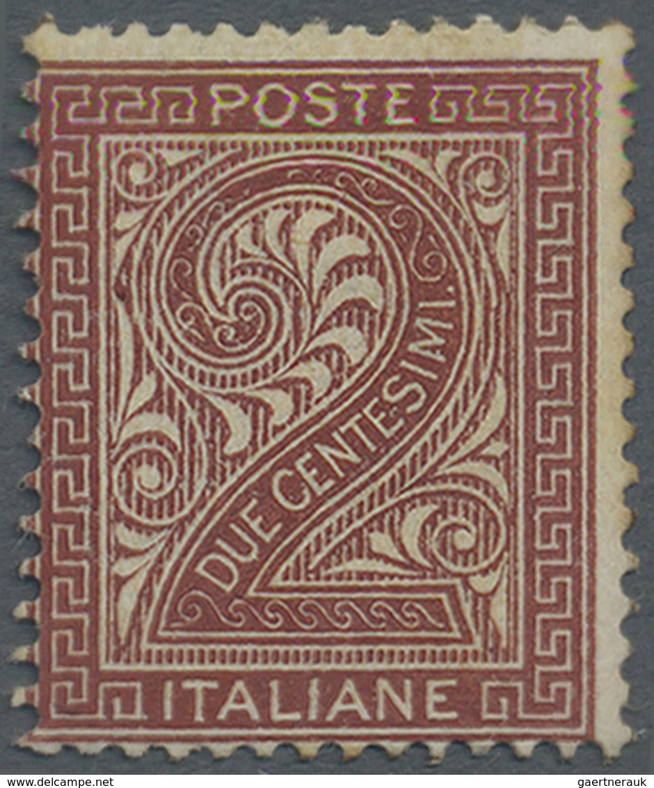 * Italien: 1865, 2c. Reddish Brown, London Printing, Fresh Colour, Well Perforated, Mint O.g. With Hin - Marcophilie
