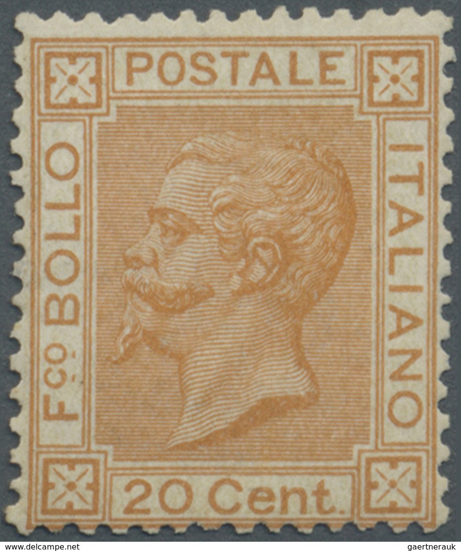 * Italien: 1877, 20c. Orange, Fresh Colour And Well Perforated, Mint O.g., Signed A.Diena, Raybaudi Et - Marcophilie