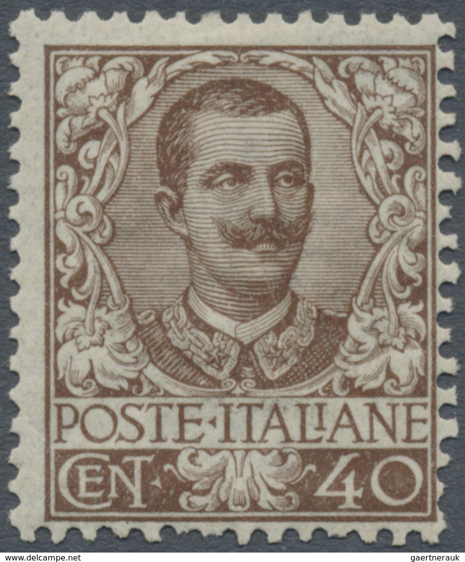 * Italien: 1901, 40 C. Brown Mint Hinged With Full Original Gum, Few Short Perfs, Very Fresh And Fine, - Marcophilie