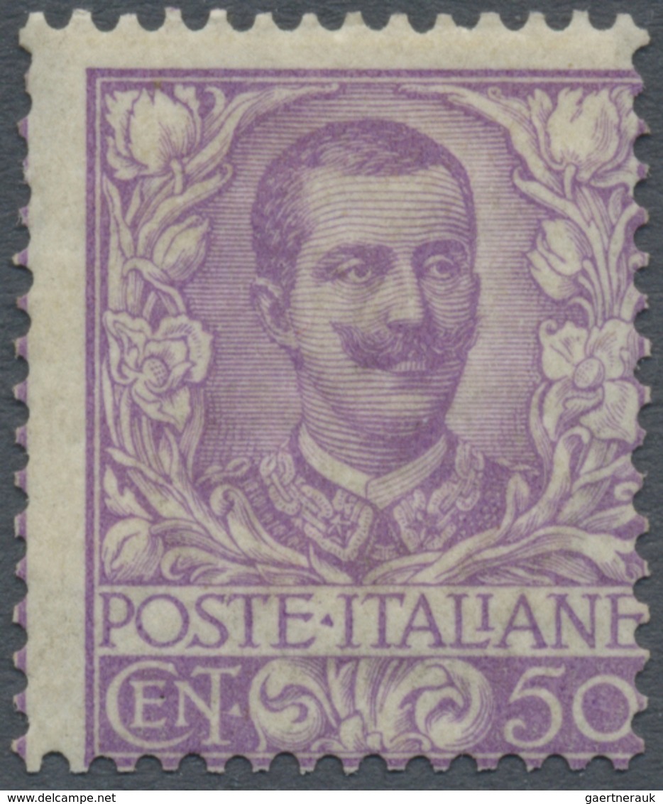 * Italien: 1901, 50 C. Violet Mint Hinged With Full Original Gum, Very Fresh And Scarce, Cat. € 1.300, - Marcophilia