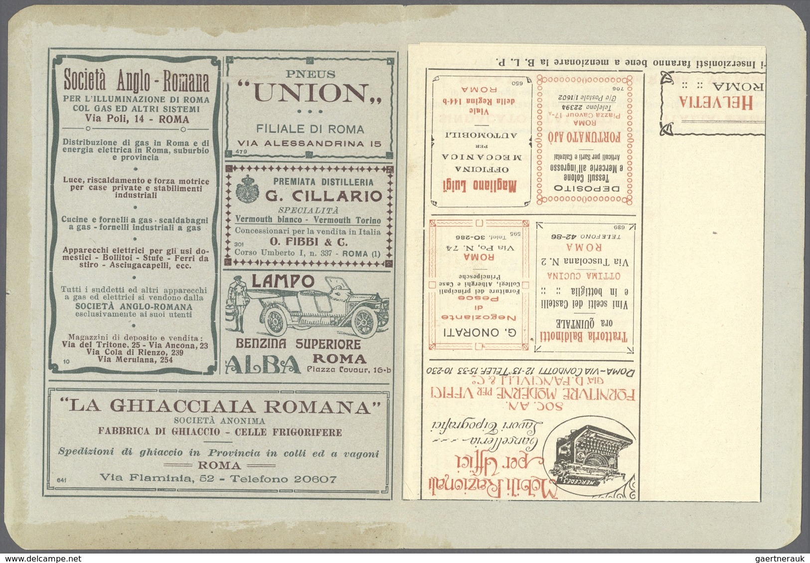 Br Italien: 1921, Reklame-Kartenbrief Mit Victor Emanuel 40 C Braun Mit Violettem Aufdruck "B.L.P.", 11 - Marcophilie