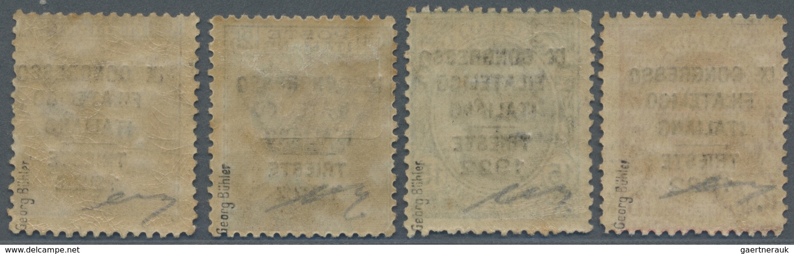 **/* Italien: 1922, "Congresso Filatelico" 10 C. - 40 C., Complete Set With 4 Stamps, Mint Never Hinged ( - Poststempel