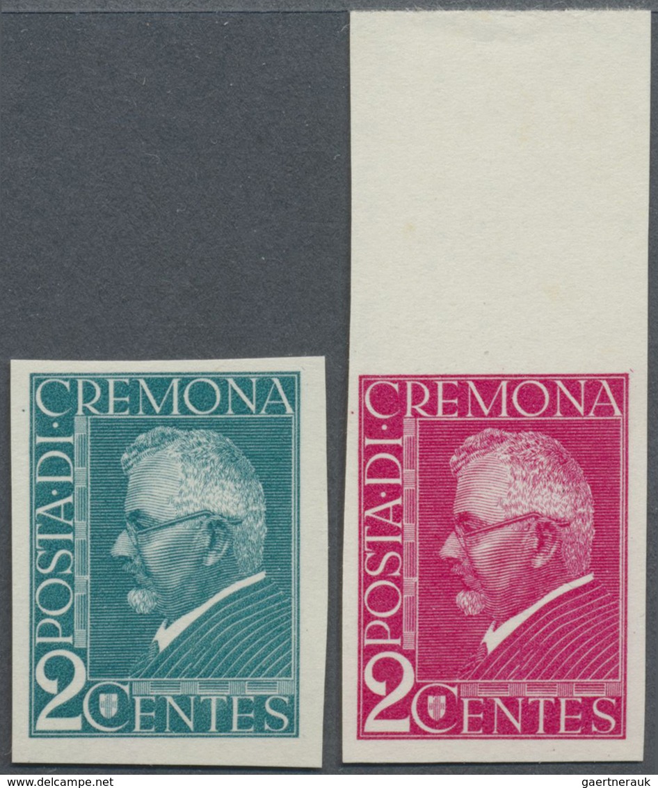 (*) Italien: 1924: "POSTA DI CREMONA 2 CENTES" ECKERLIN ESSAYS (probably Picturing Dr Eckerlin) Printed - Marcophilie