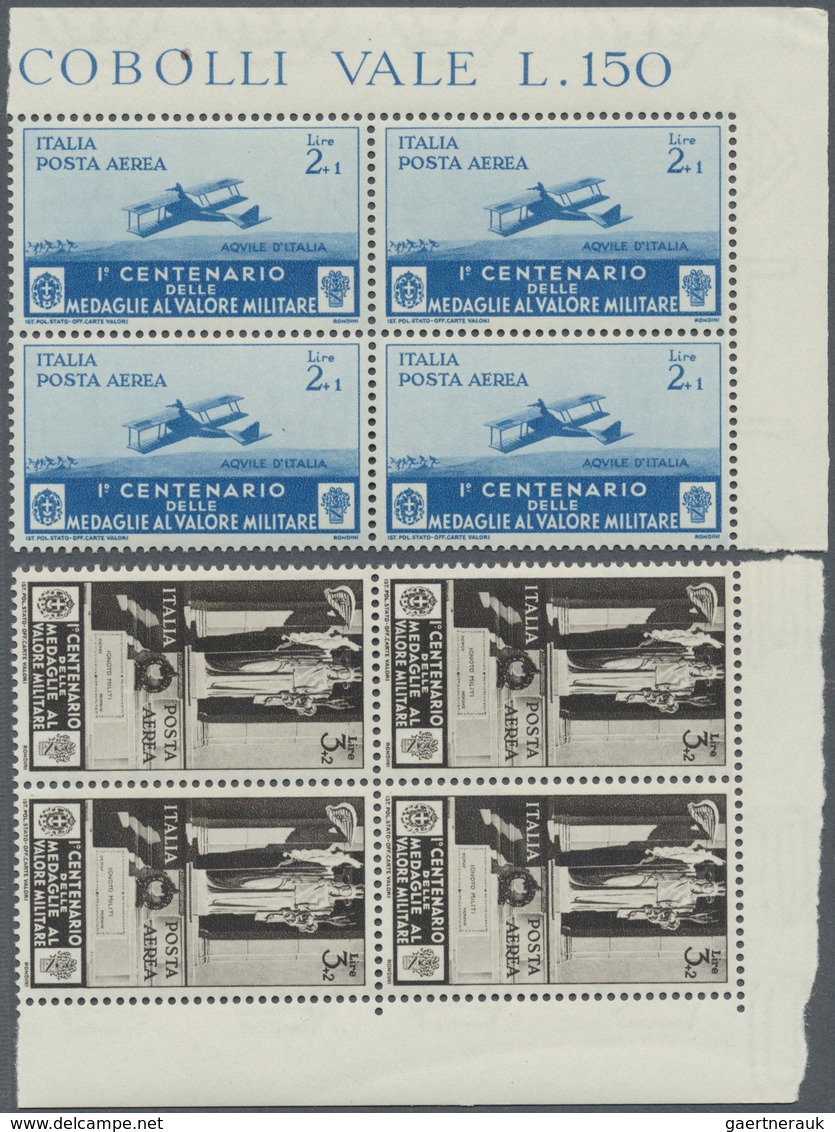 **/ Italien: 1934, 100 Jahre Tapferkeitsmedaille Kompl. Satz Der Flugpost- Und Flugpost-Eilmarken (9 Wer - Marcophilie