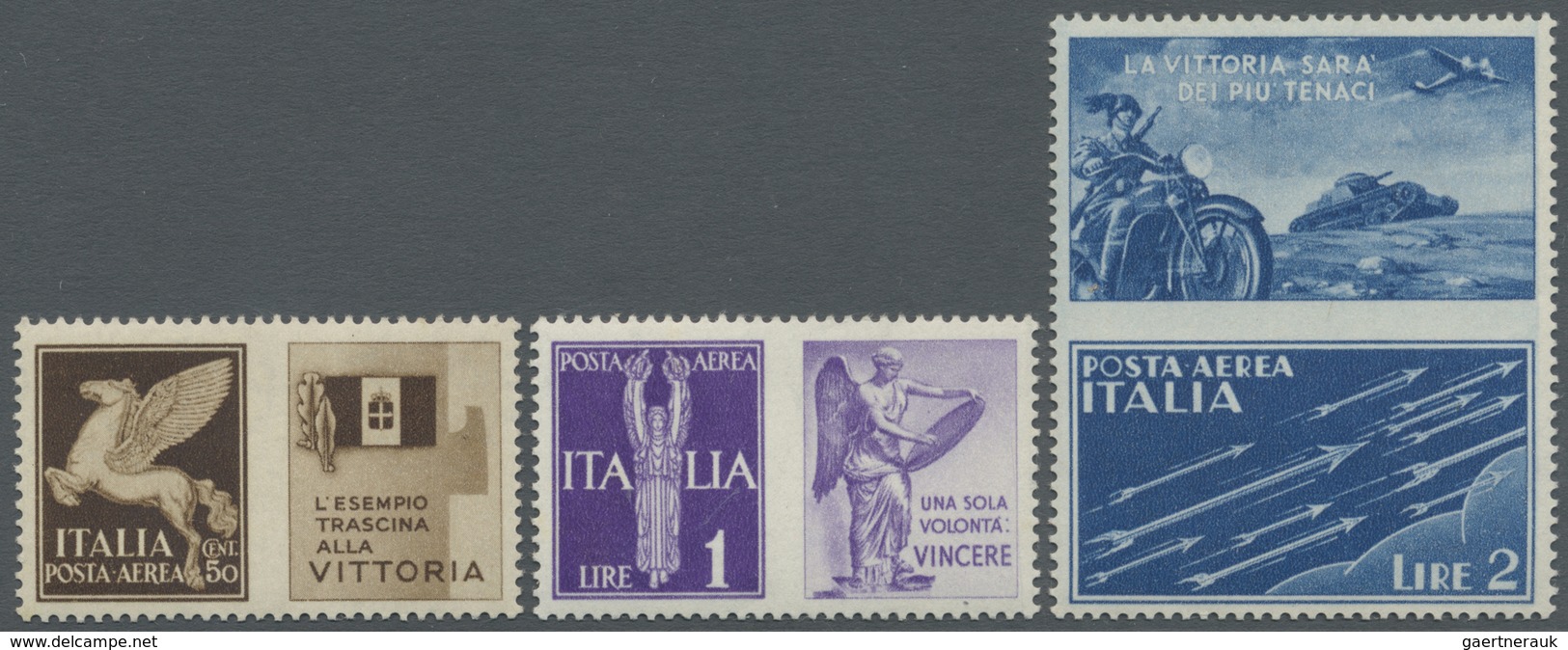 ** Italien - Zusammendrucke: 1942, Propagana Die Guerra, Three Not Issued Stamps, Unmounted Mint, Some - Ohne Zuordnung