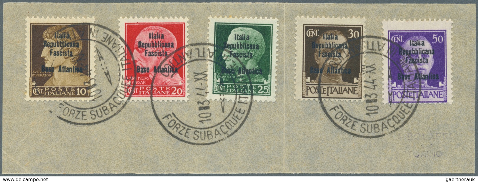 Brfst Italien - Militärpostmarken: Atlantikküste: 1943, Overprints "Italia Repubblicana Fascista Base Atla - Sonstige & Ohne Zuordnung