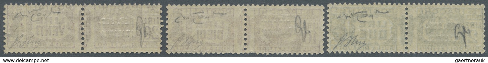 ** Italien - Paketmarken: 1944, "PEPUBBLICA SOCIALE" Overprints, 2l. Green, 10l. Lilac And 20l. Lilac, - Colis-postaux