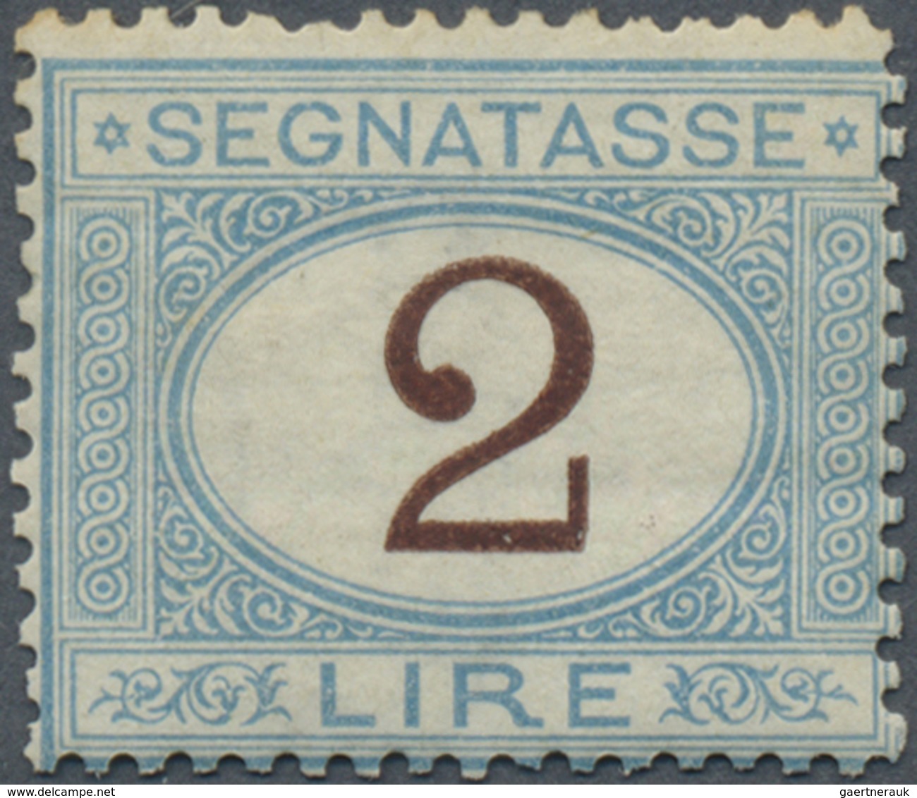 * Italien - Portomarken: 1870, 2l. Blue/brown, Fresh Colour, Slightly Uneven Perfs At Top, Mint O.g. W - Taxe