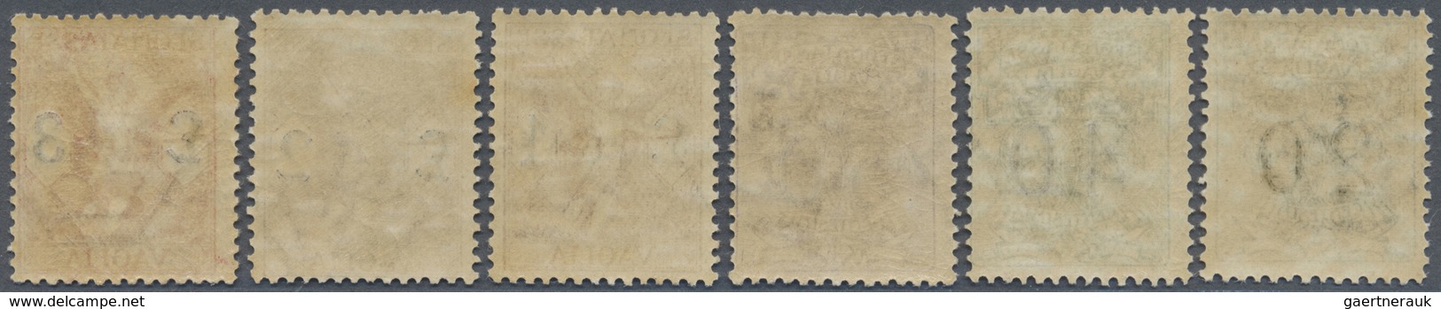 ** Italien - Postanweisungsmarken: 1924, 20c. To 3l., Complete Set Of Six Values, Unmounted Mint. Sass. - Assurés