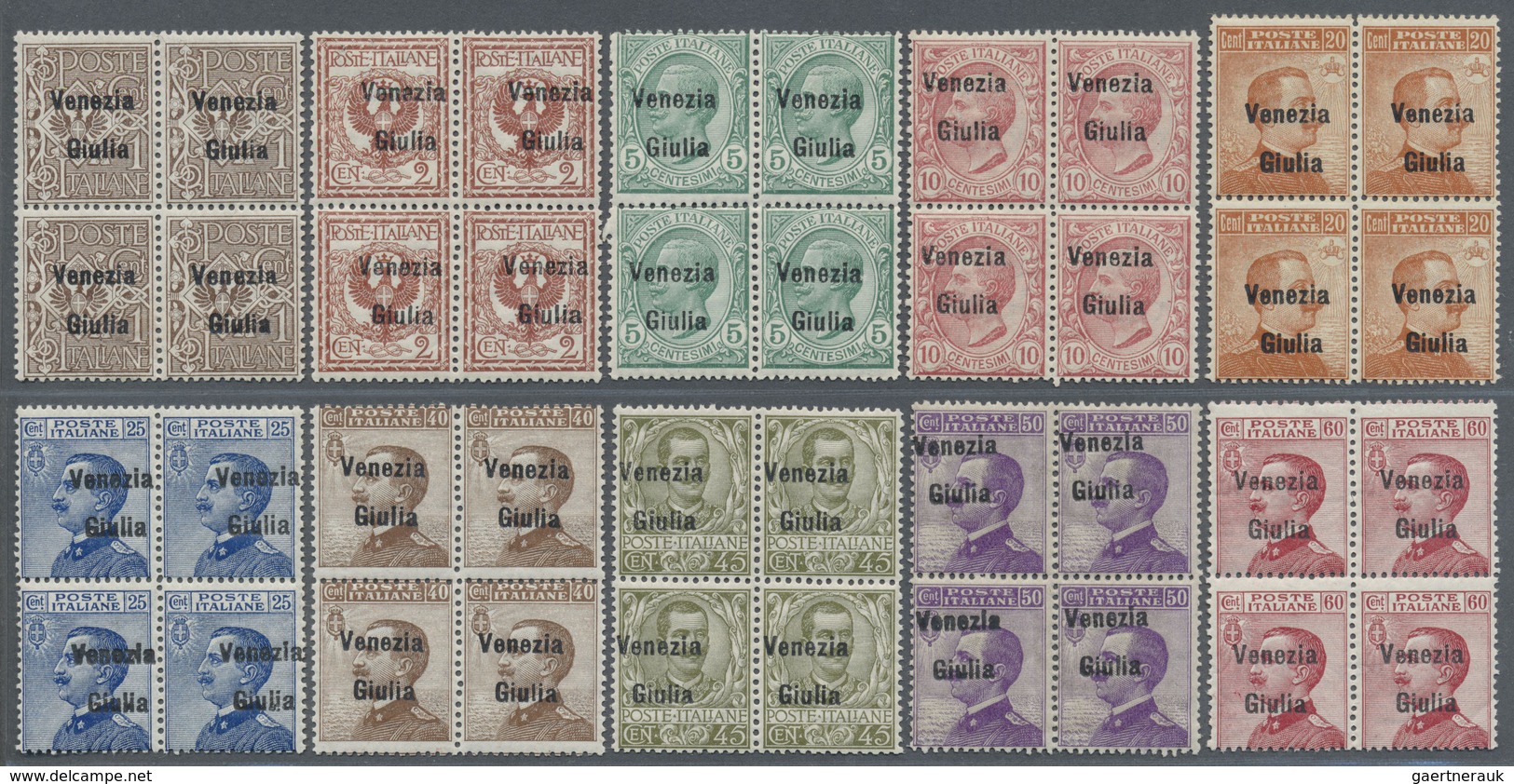 ** Italienische Besetzung 1918/23 - Julisch-Venetien: 1918/1919, 1c. To 1l., Complete Set Of Eleven Sta - Vénétie Julienne