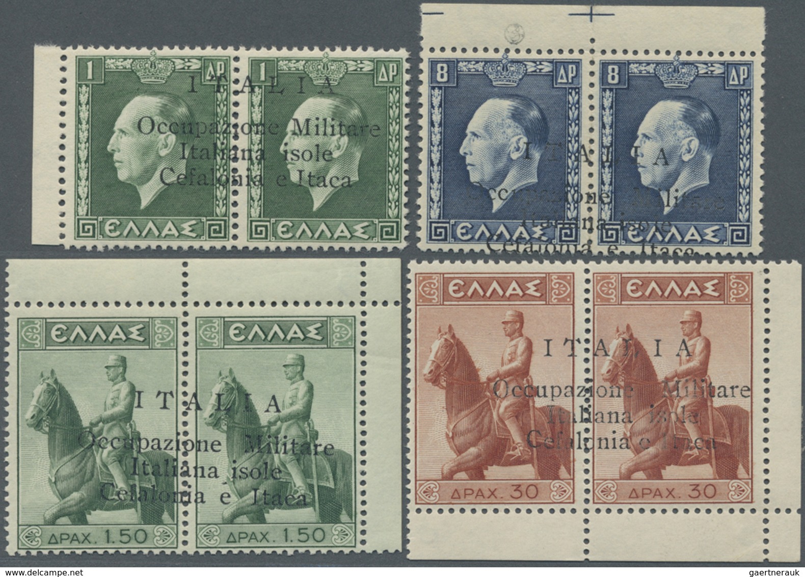 */** Italienische Besetzung 1941/43 - Griechenland: 1941. George II And Constantine Stamps Of Greece, Ove - Cefalonia & Itaca