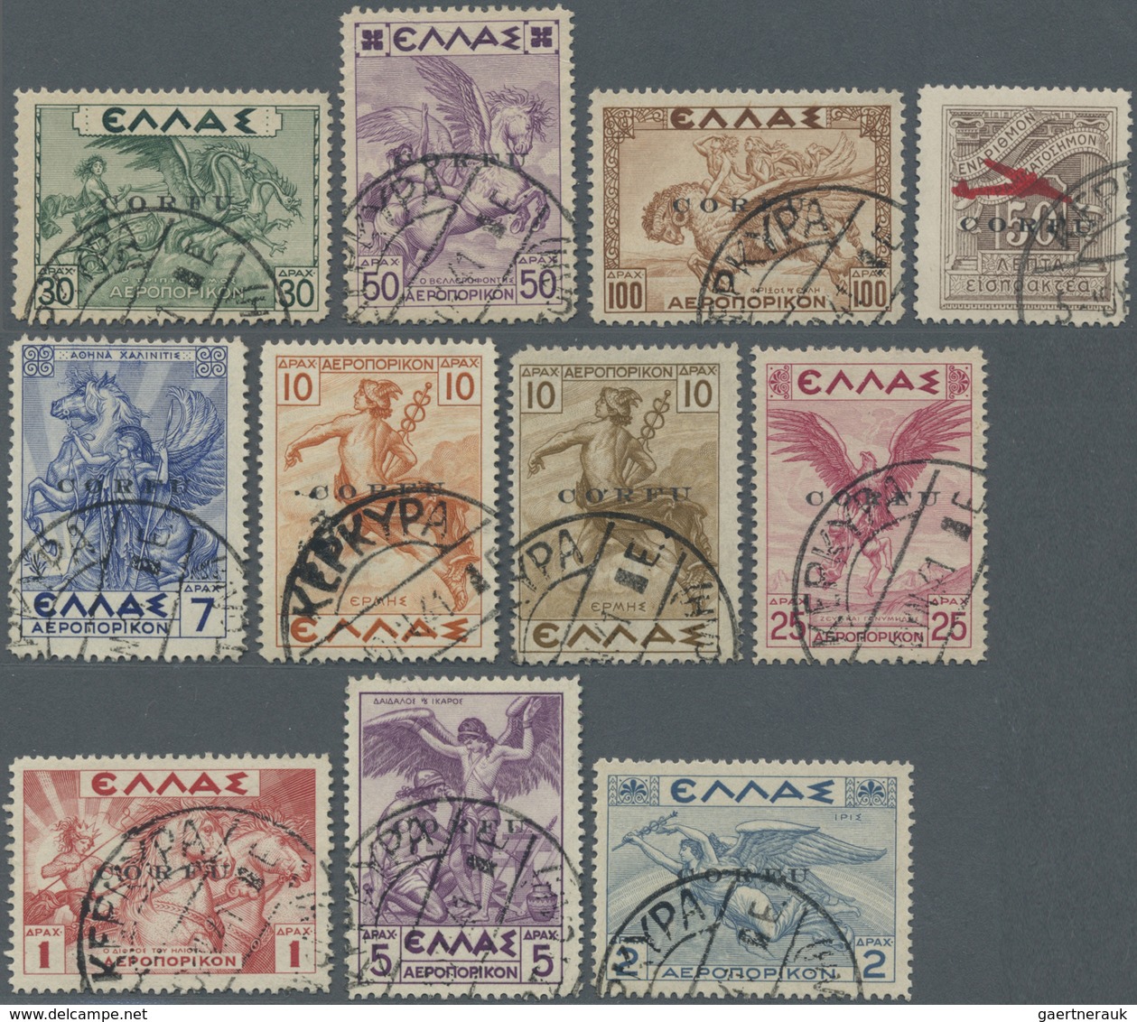 O Italienische Besetzung 1941/43 - Griechenland: 1941. Air Mail Set Fine Used SG 22 To SG 32. Only 62 - Cefalonia & Itaca