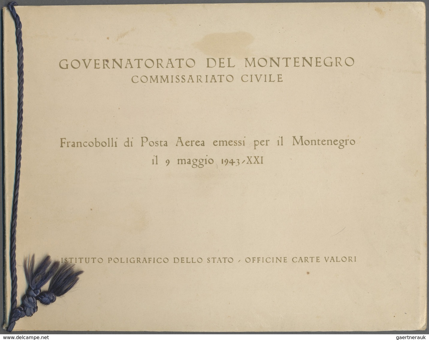 ** Italienische Besetzung 1941/43 - Montenegro: 1943 Freimarken In Ministerfolder, Marken Liegen Auf St - Montenegro