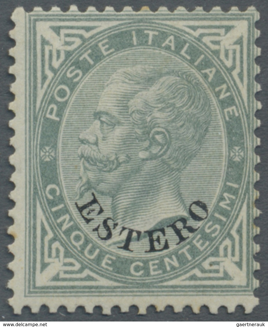 * Italienische Post Im Ausland - Allgemeine Ausgabe: 1874, 5c. Olive-grey Mint O.g. With Hinge Remnant - Sonstige & Ohne Zuordnung