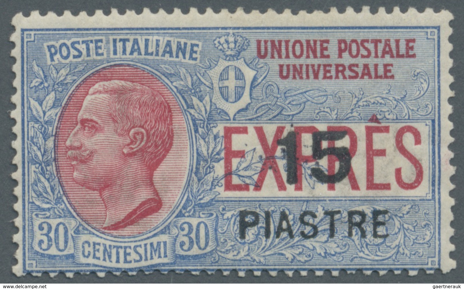 ** Italienische Post In Der Levante: 1922, Eilmarke 30 C. Hellblau/rot Mit Lokalaufdruck Von Konstantin - General Issues