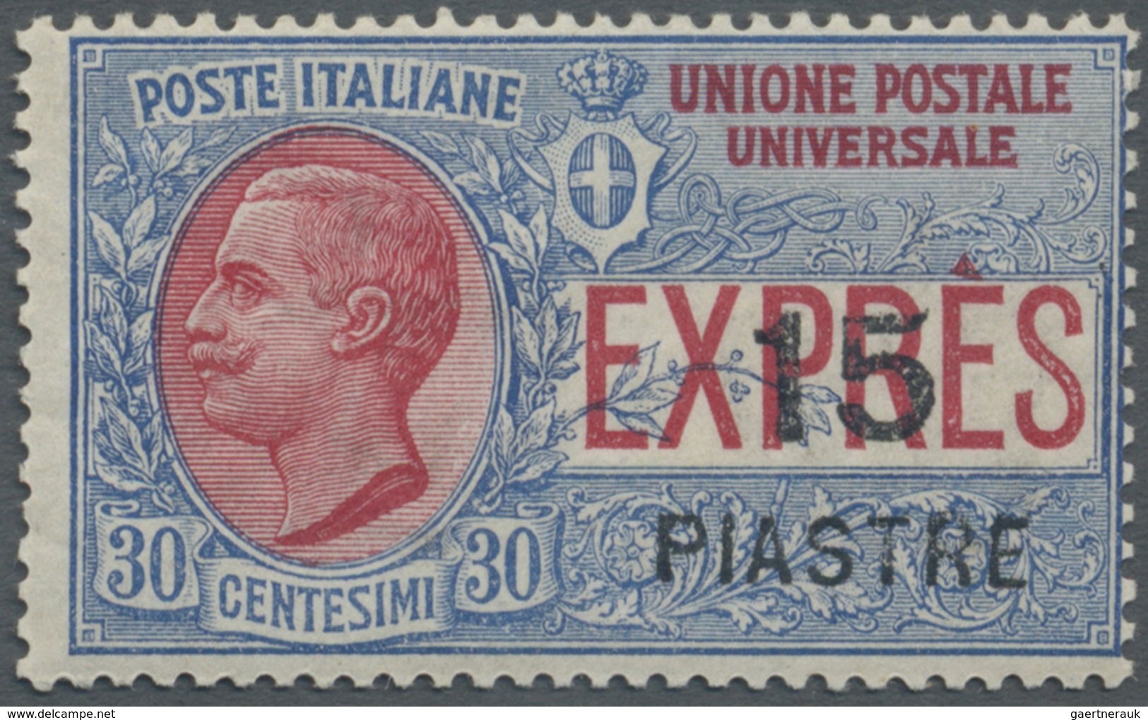 ** Italienische Post In Der Levante: 1922, Constantinople Issue, 15pi. On 30c. Blue/red Express Stamp, - Emissions Générales