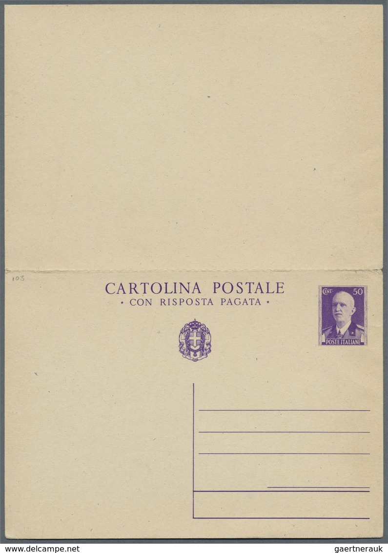 GA Italien - Ganzsachen: 1940: 50 C + 50 C Violet "Impero". Double Postal Stationery Card, Unused. - Entiers Postaux